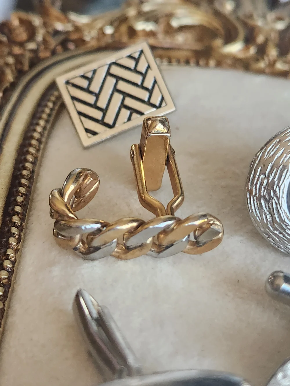 Estate Lot 9 VTG Single Art Deco Cuff Links MCM Craft Repair